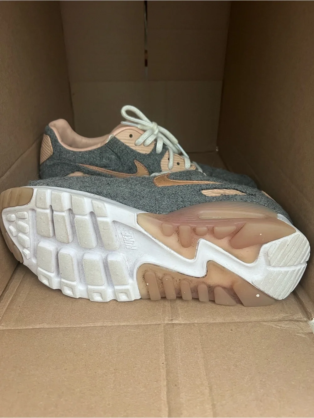 NIKE AIR MAX 90 ULTRA PREMIUM Women's Athletic Sneakers Cool Grey size 7.5